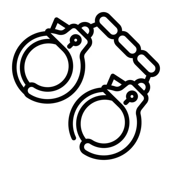 手錠のアイコン ウェブ用の警察のベクトルアイコンの概略図 — ストックベクタ