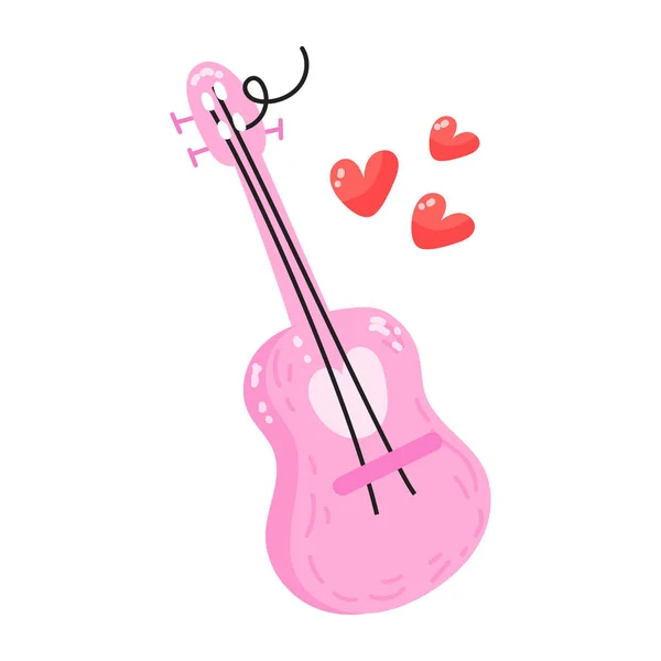Ilustração Vetorial Coração Com Uma Guitarra —  Vetores de Stock