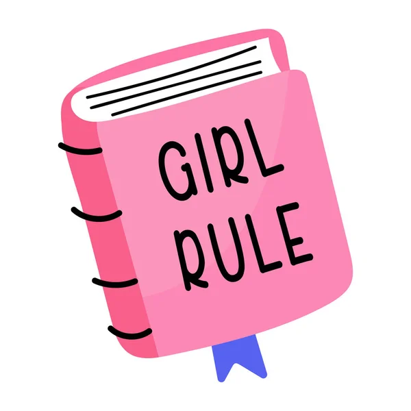 女孩规则书现代图标 矢量插图 — 图库矢量图片