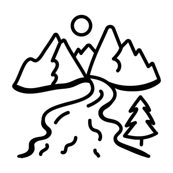 Montaña Icono Web Ilustración Simple — Vector de stock