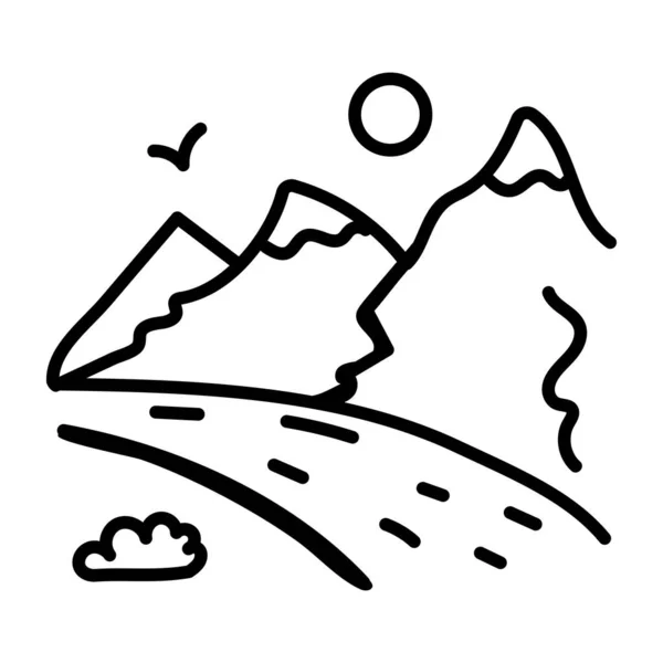 Montanha Ícone Web Ilustração Simples — Vetor de Stock