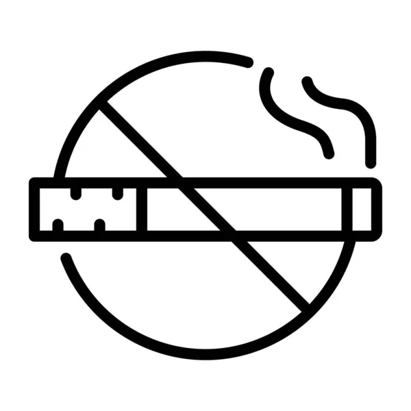 Smoking Icon Vector Thin Line Sign Isolated Contour Symbol Illustration — Stock Vector