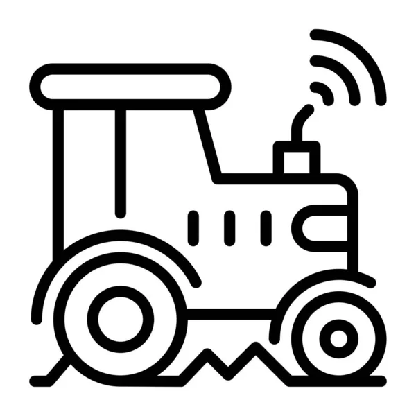 Vector Ícone Tractor Delinear Contorno Símbolo Ilustração — Vetor de Stock