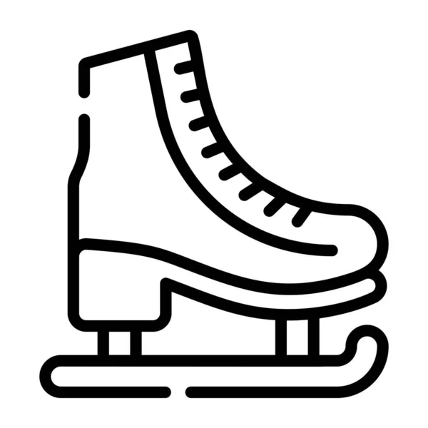 アイススケートアイコン 概要スニーカースポーツベクトルイラストピクトグラム 白い背景に隔離され — ストックベクタ