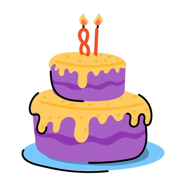 Birthday Cake Candle Vector Illustration Design — Stock Vector