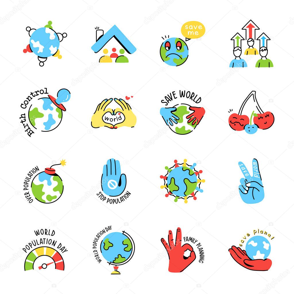 Vector illustration of a set of ecology icons