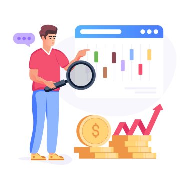 Bir kar analizi düz vektör çizimi