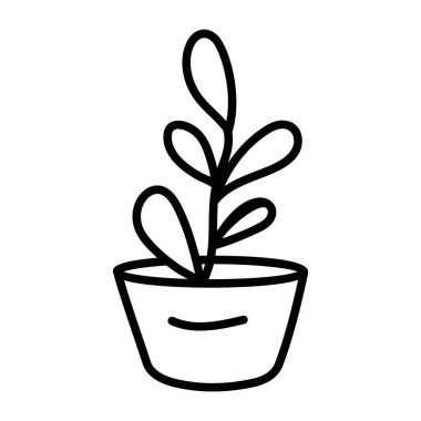 bitki pot ikonu vektör illüstrasyon grafik tasarımı