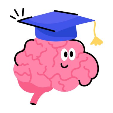 Kitap ve kitap vektör çizimi içeren mezuniyet şapkası