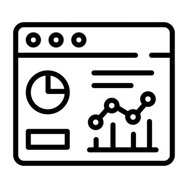 iş ve finans çizgisi simgesi, vektör illüstrasyonu