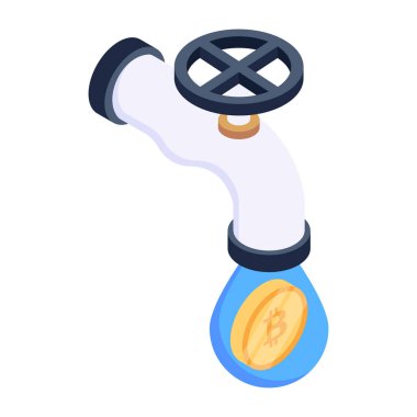 Beyaz arkaplanda çizgi film tarzında vektör bitcoin simgesi