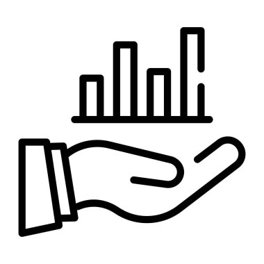 iş ve finans çizgisi simgesi, vektör illüstrasyonu