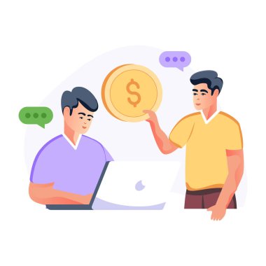 Bir tartışma konseptinde insanların vektör illüstrasyonu