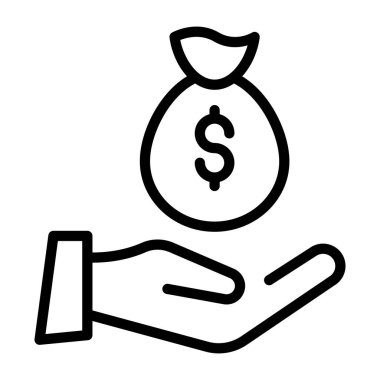 para çantası ikon vektör illüstrasyonu