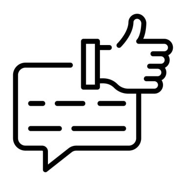 El, başparmak ikon vektörünü gösteriyor. İnce çizgi işareti. izole edilmiş sınır sembolü çizimi