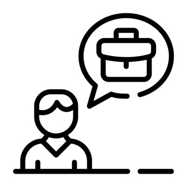 Bir bavul vektör simgesi ile iş adamı