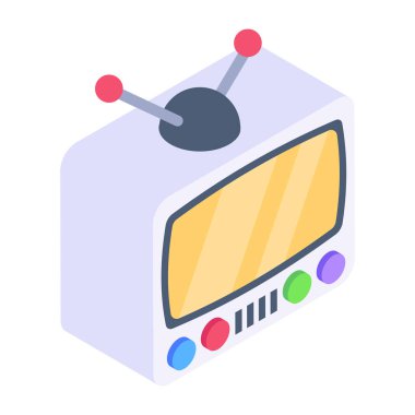 Televizyon ikonu. Basit resimleme