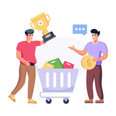 Alışveriş çevrimiçi konsept vektör illüstrasyonu