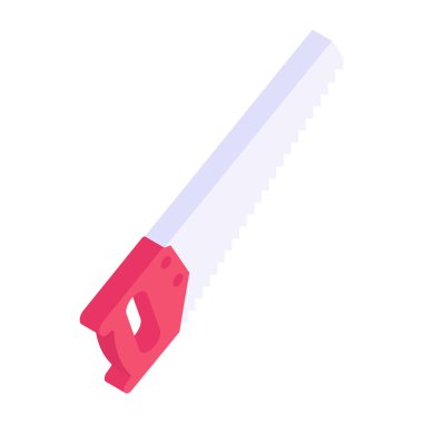 Testere araç simgesi. beyaz arkaplanda izole edilmiş web tasarımı için marangoz araçlarının çizgi filmi vektör simgeleri