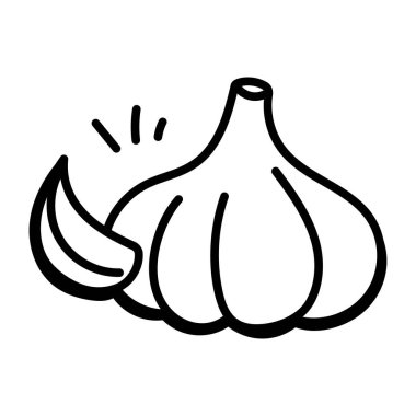 Sarımsak ikonu vektör illüstrasyonu