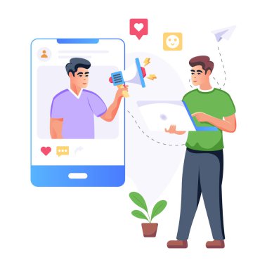 Akıllı telefon ve cep telefonuyla online randevu kavramı. vektör illüstrasyonu