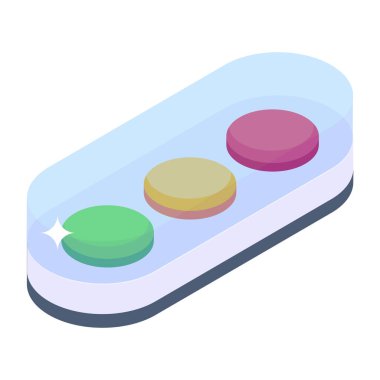 izometrik renkli makaronlar, vektör illüstrasyonu