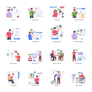 iş düz vektör simgesi belirlendi