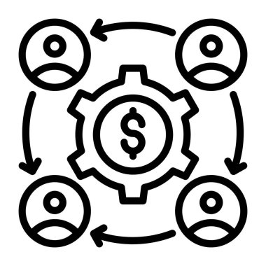 iş yönetimi simgesi vektör illüstrasyonu