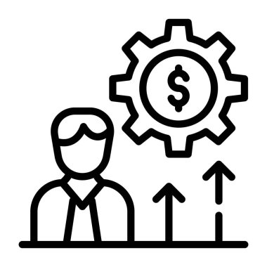 İş ve finans sektörü simgesi. vektör illüstrasyonu