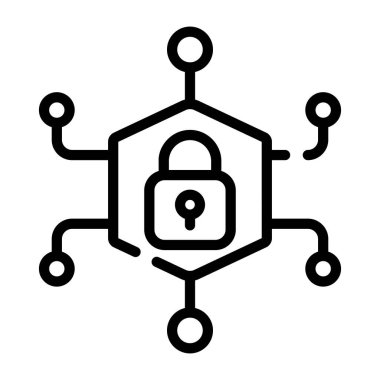 Güvenlik sistemi simgesi vektör illüstrasyonu