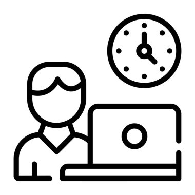 İş yönetimi ikon vektörü. Taslak yöneticisi avatar işareti. izole edilmiş sınır sembolü çizimi