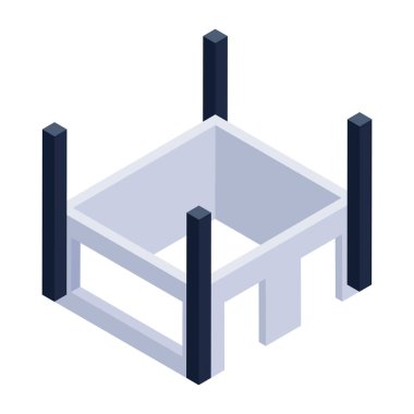 Web ve mobil uygulama tasarımınız için beyaz arkaplanda izole edilmiş inşaat simgesi vektörü, sandalye logosu konsepti