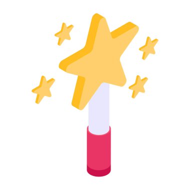 değnek yıldızı ikonu. Web için düz illüstrasyon simgeleri