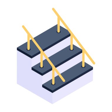 izometrik merdiven, vektör simgesi