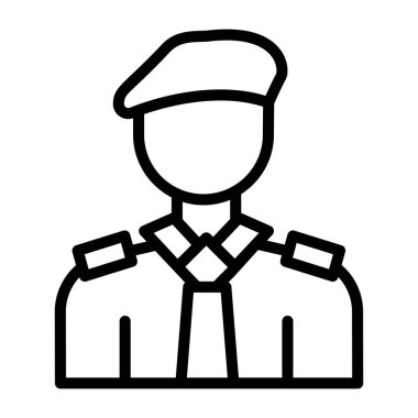 Polis memuru kabartma çizgisi vektör simgesi