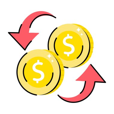 para değişimi simgesi vektör illüstrasyon grafik tasarımı