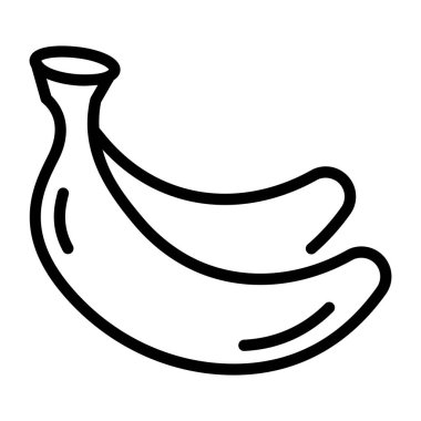 Muz ikonu. Muz vektör illüstrasyonunun özeti