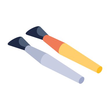 Kalem simgesi. Web için fırça vektör simgelerinin düz çizimi