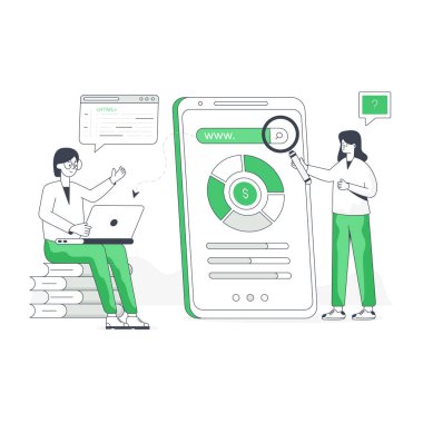 İş ve finans ikonu kavramının vektör illüstrasyonu