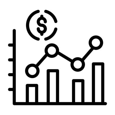finansal büyüme grafik çizgisi vektör simgesi