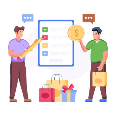 İnternetten alışveriş. vektör illüstrasyonu