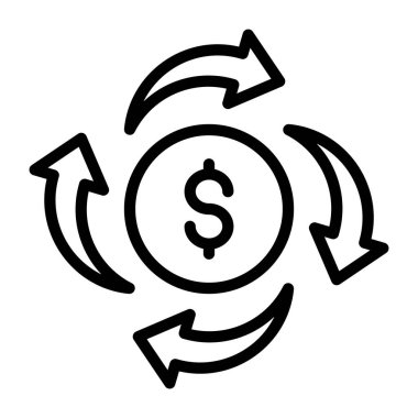 Dolar para simgesi vektör illüstrasyonu