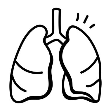 akciğer simgesi vektör illüstrasyonu