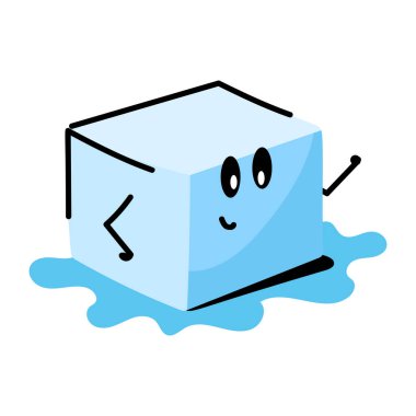 Mavi gözlü sevimli bir çizgi film karakteri. vektör illüstrasyonu