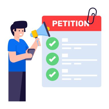 Kontrol listesi vektör illüstrasyonlu adam