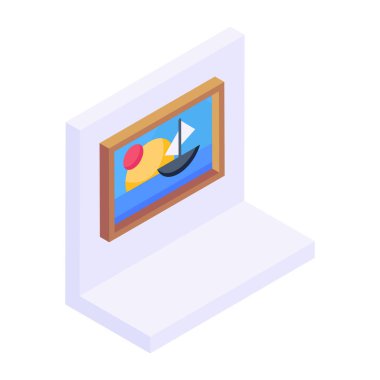 Monitörsüz modern b 'nin izometrik vektör çizimi