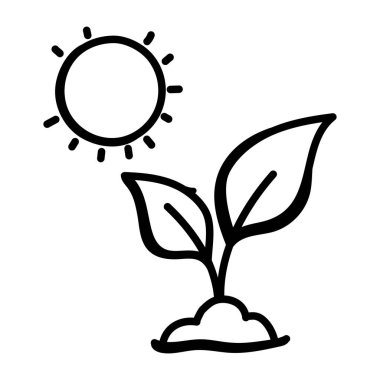 Bitki. Web simgesi basit illüstrasyon