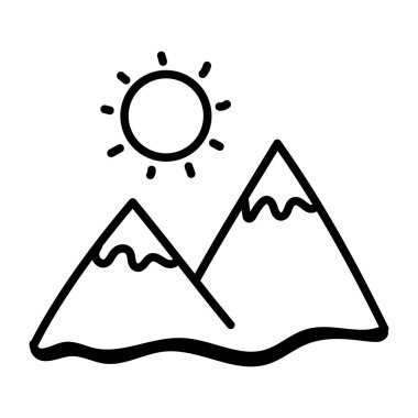dağ simgesi, vektör illüstrasyonu