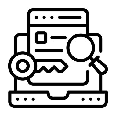 seo ve geliştirme çizgisi simgesi. vektör illüstrasyonu