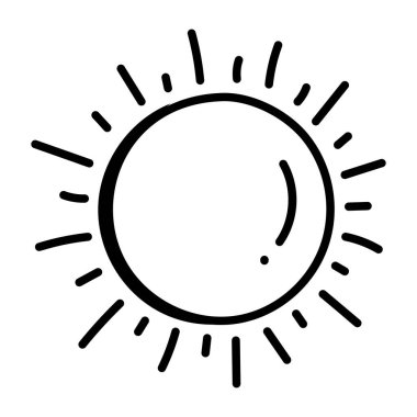 Güneş ikonu. vektör illüstrasyonu